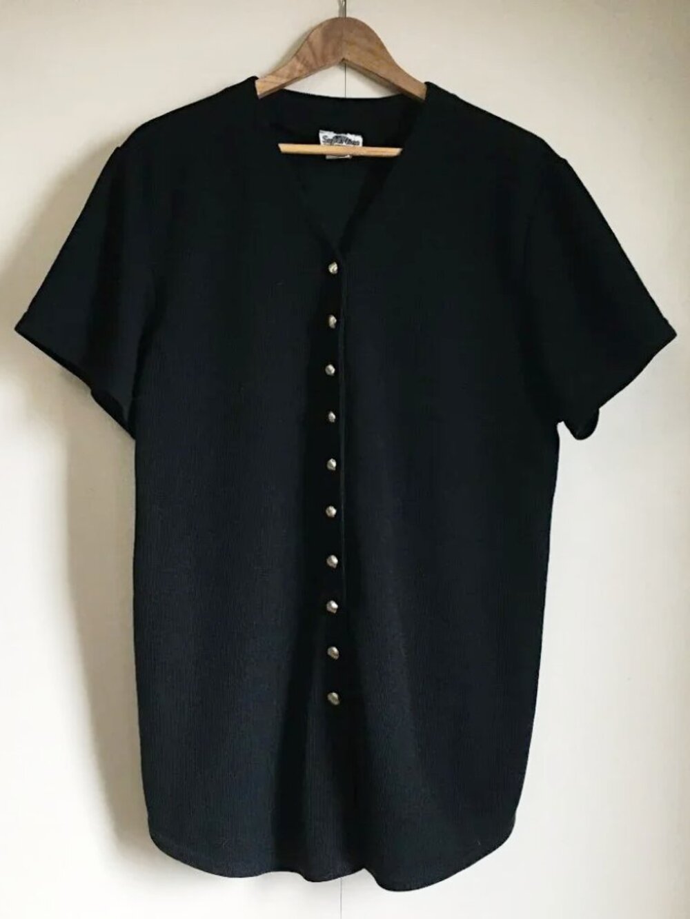 VTG Y2K Superline USA Metal Button Up Ribbed Knit Shirt - Plus Grande Hypebeast